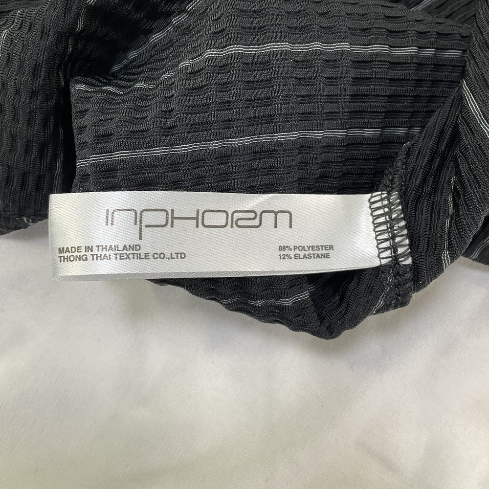 Inphorm Women Black/White Stripe Tennis Golf Pickle Ball Textured Sz S Sport 552 - Picture 2 of 12